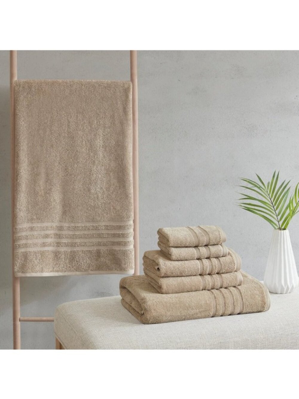 NWT Clean Spaces Nurture Sustainable Antimicrobial Towel Set Natural 6 Pieces